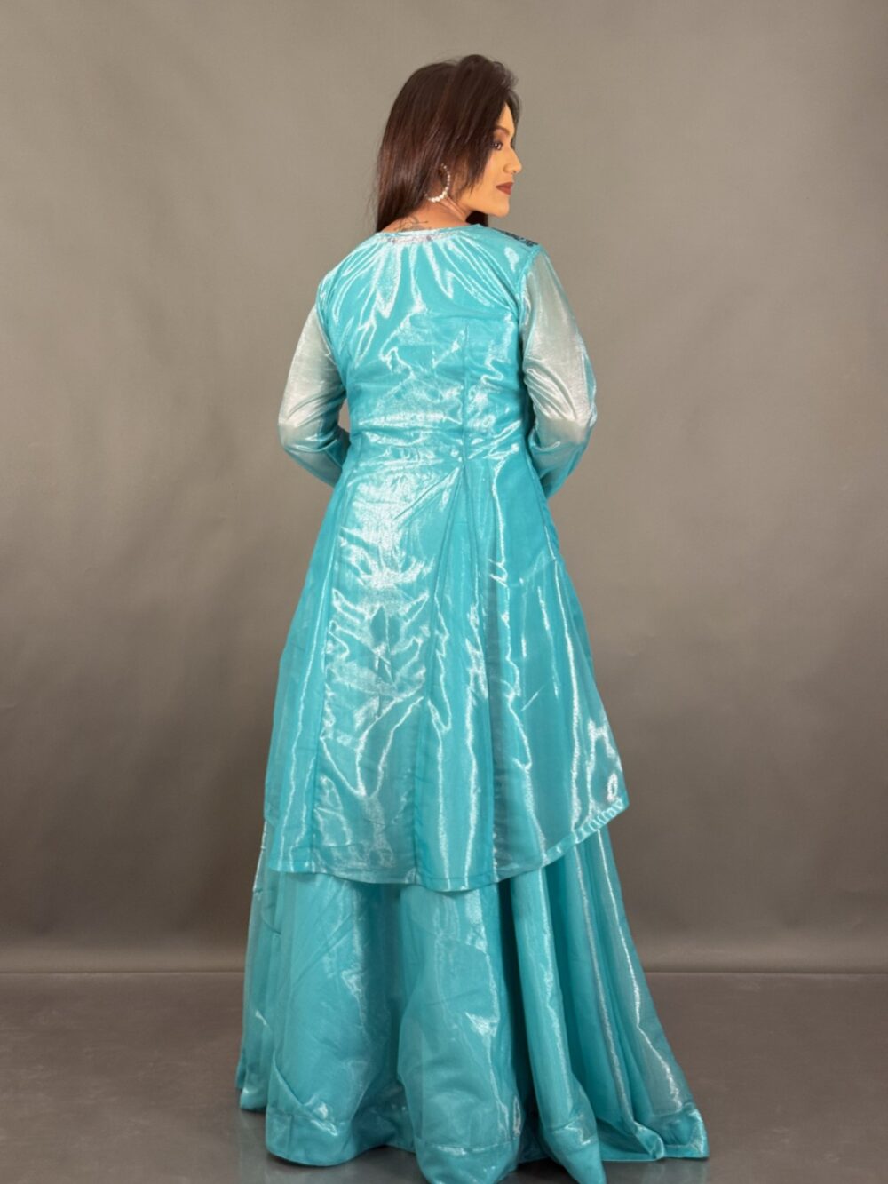 Sage Symphony Plus Size Embroidered Brasso Fusion Set - Image 5