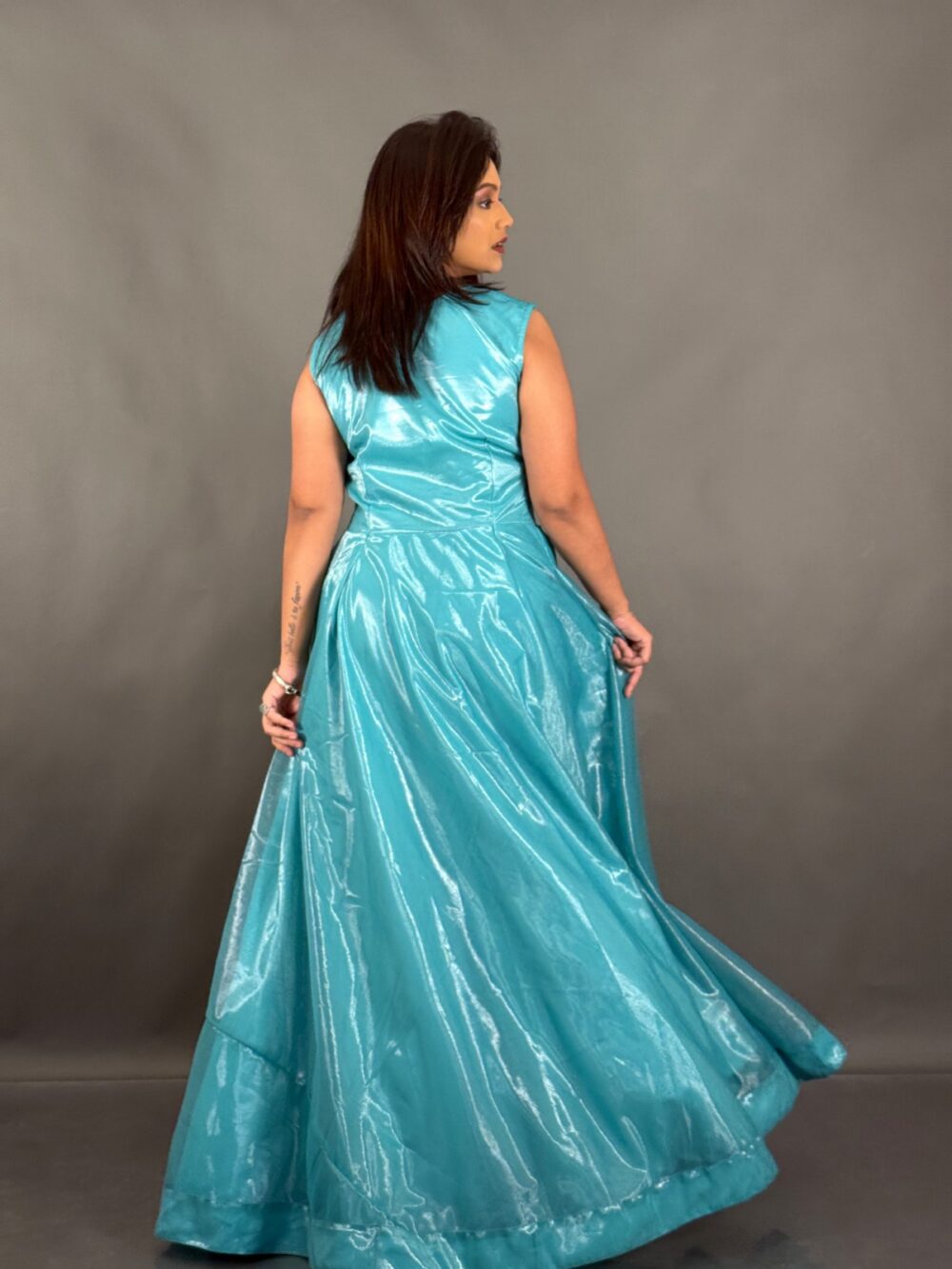 Sage Symphony Plus Size Embroidered Brasso Fusion Set - Image 7