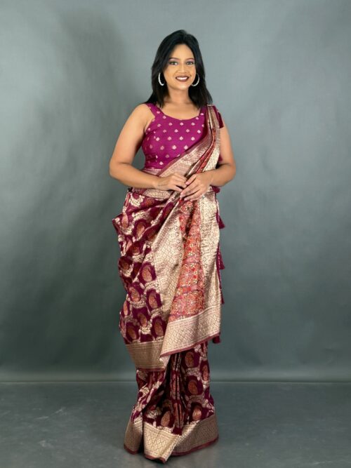 Blush Wine Grace Ready to wear saree set